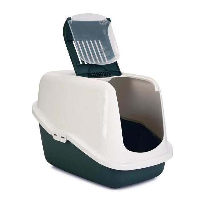 Savic Kattenbak Nestor Donkergroen/wit 2 Savic Kattenbak Nestor Donkergroen/wit - Afbeelding 2