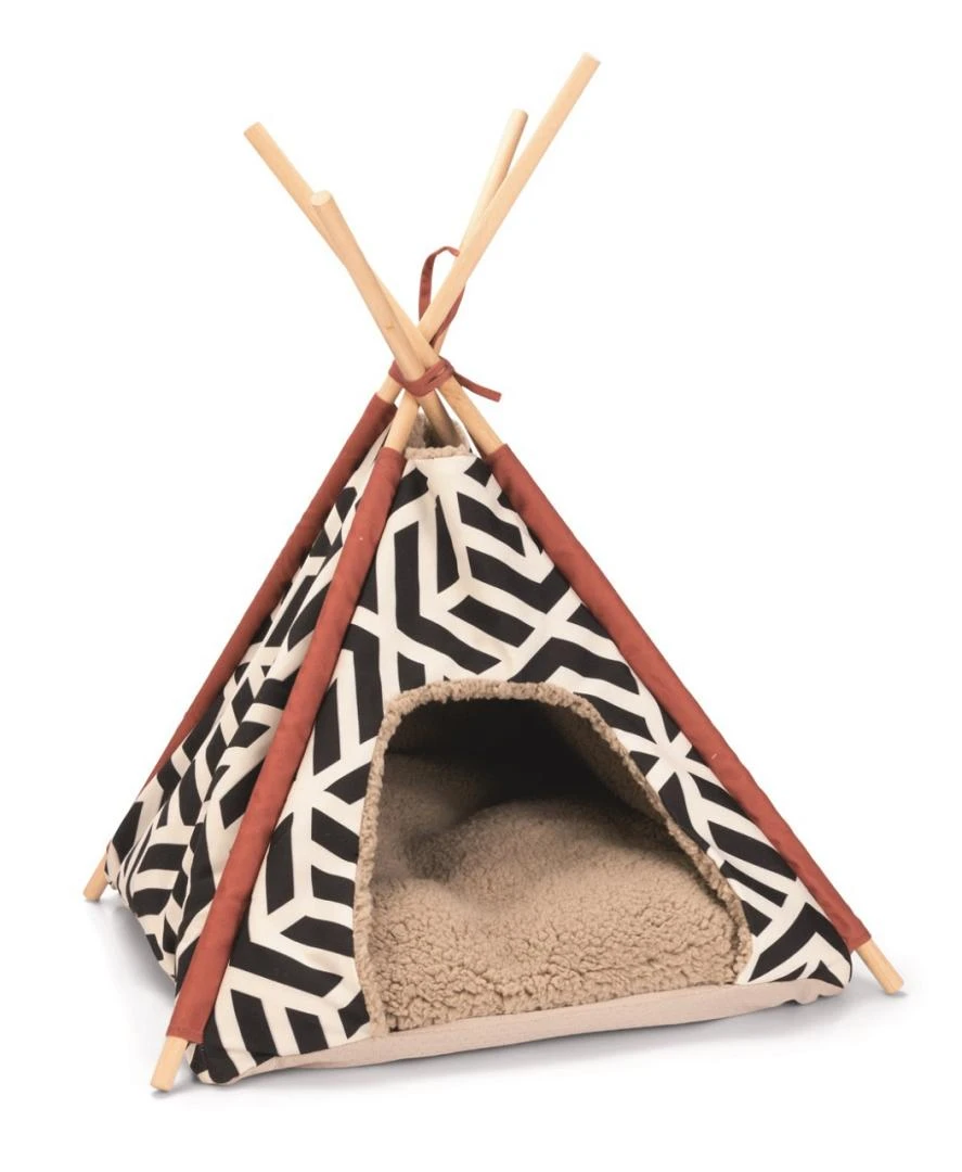 Beeztees Tipi Tent Vigo Wit/Zwart 1 Beeztees Tipi Tent Vigo Wit/Zwart