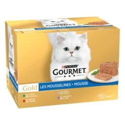 Gourmet Kattenvoer Gold Mousse Konijn, Rund, Kalf, Lam 24 X 85 Gr