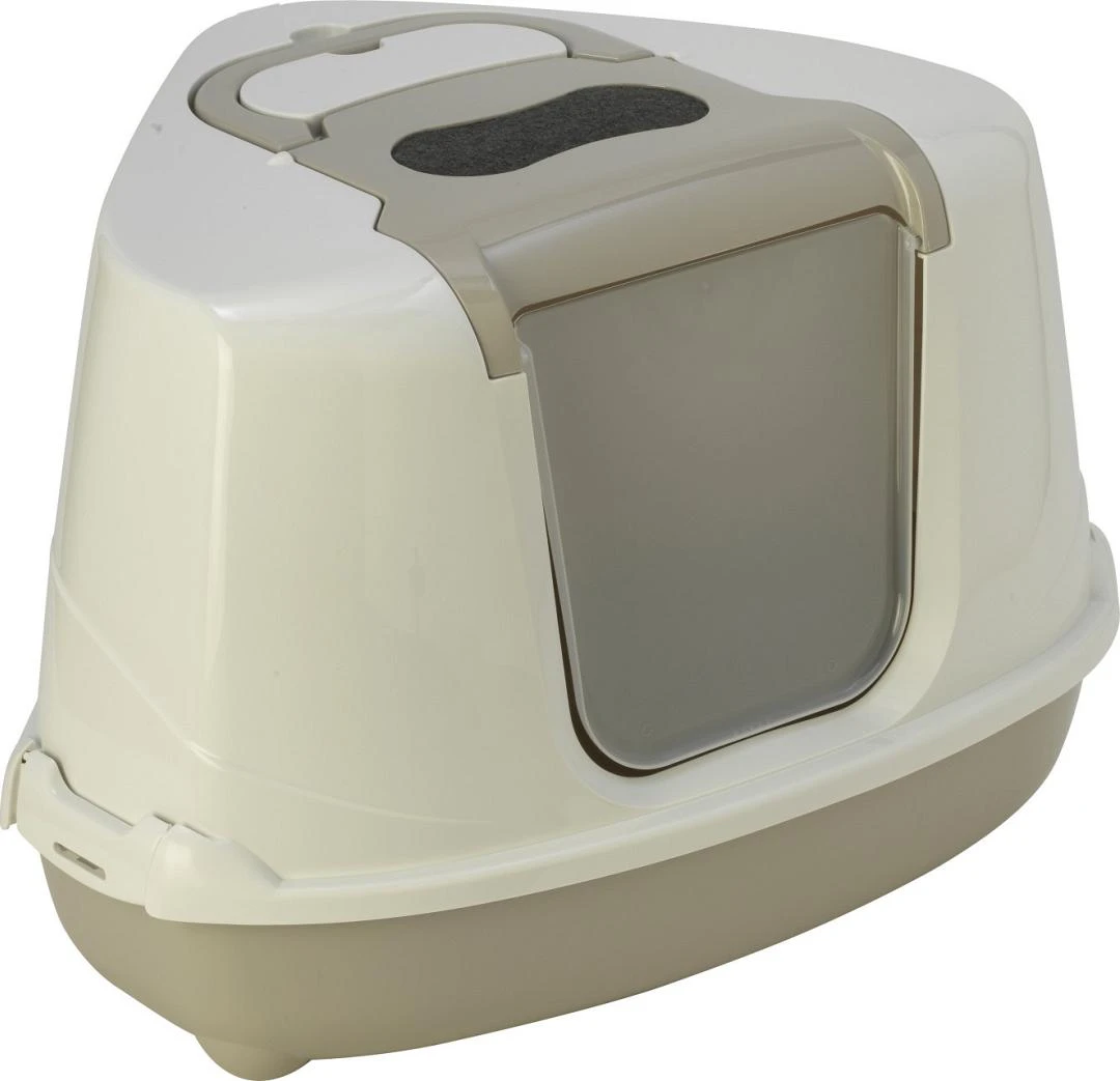 Moderna Kattenbak Flip Corner Grijs/wit 1 Moderna Kattenbak Flip Corner Grijs/wit