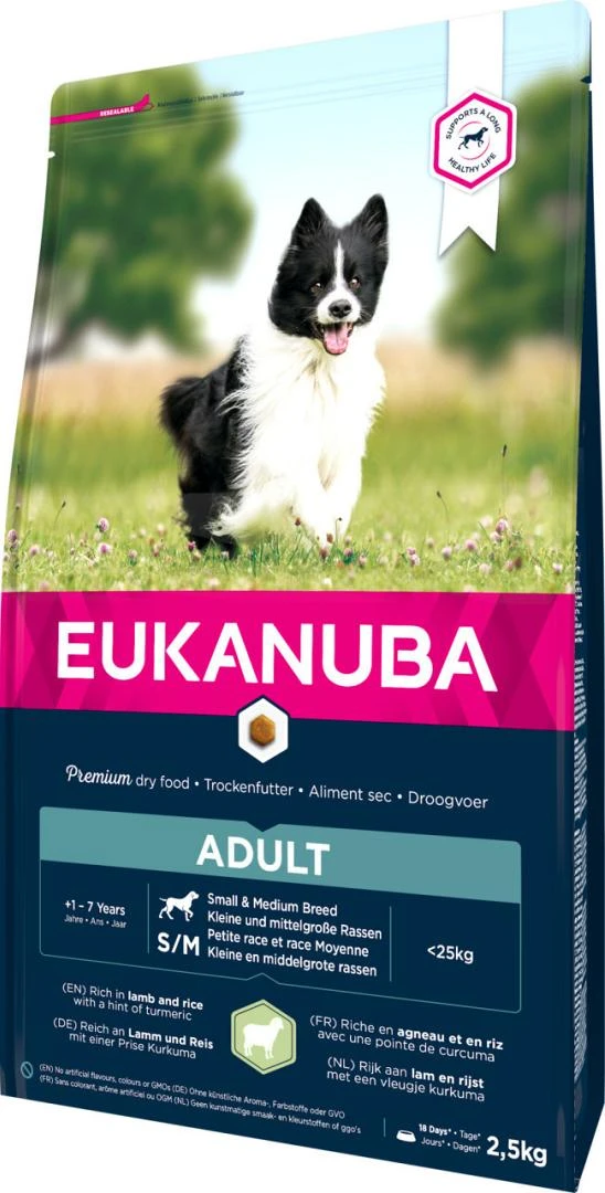 Eukanuba Hondenvoer Small/Medium Adult Lamb & Rice 2,5 Kg 2 Eukanuba Hondenvoer Small/Medium Adult Lamb & Rice 2,5 Kg - Afbeelding 2