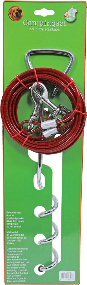 Boon Campingset 6 Mtr Staalkabel En Draaipen 1 Boon Campingset 6 Mtr Staalkabel En Draaipen