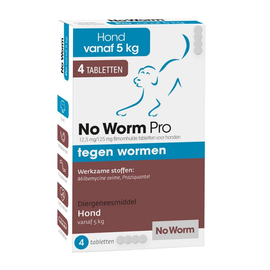 No Worm Pro Hond 4 Tabletten 1 No Worm Pro Hond 4 Tabletten