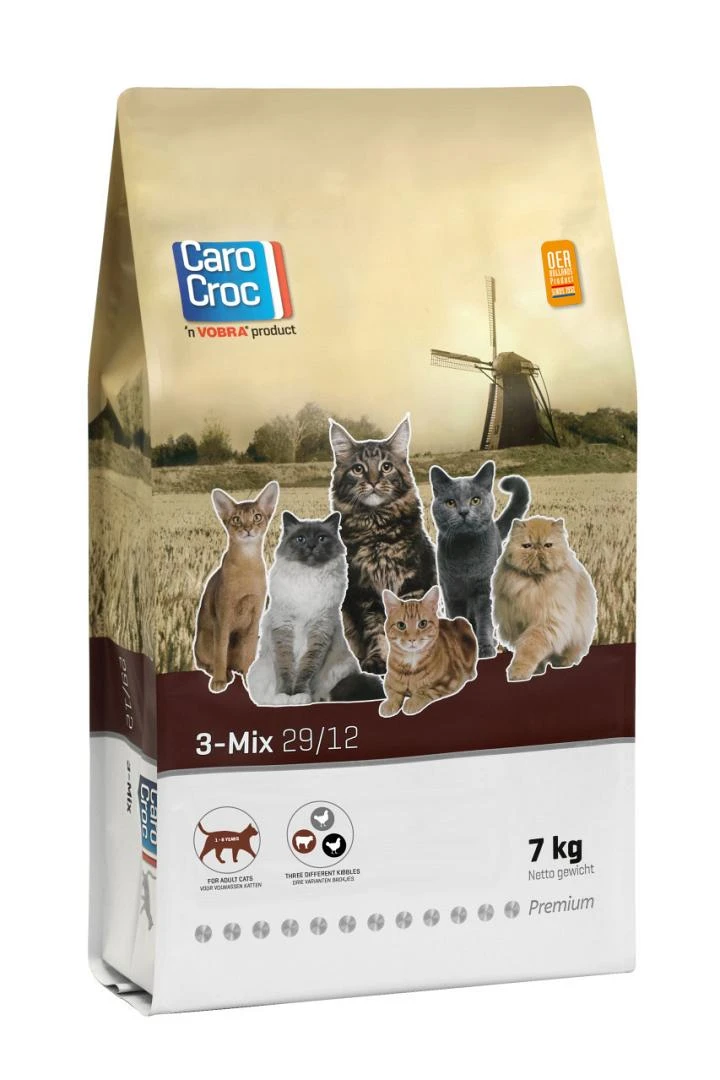 CaroCroc Kattenvoer 3-Mix 7 Kg 1 CaroCroc Kattenvoer 3-Mix 7 Kg