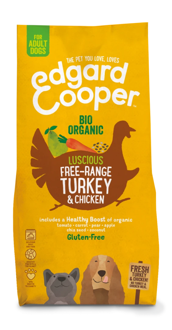 Edgard & Cooper Hondenvoer Adult Biokalkoen En -kip 7 Kg