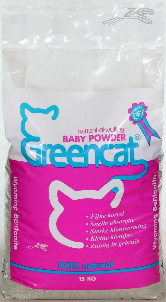 Greencat Kattenbakvulling Baby Powder 1 Greencat Kattenbakvulling Baby Powder