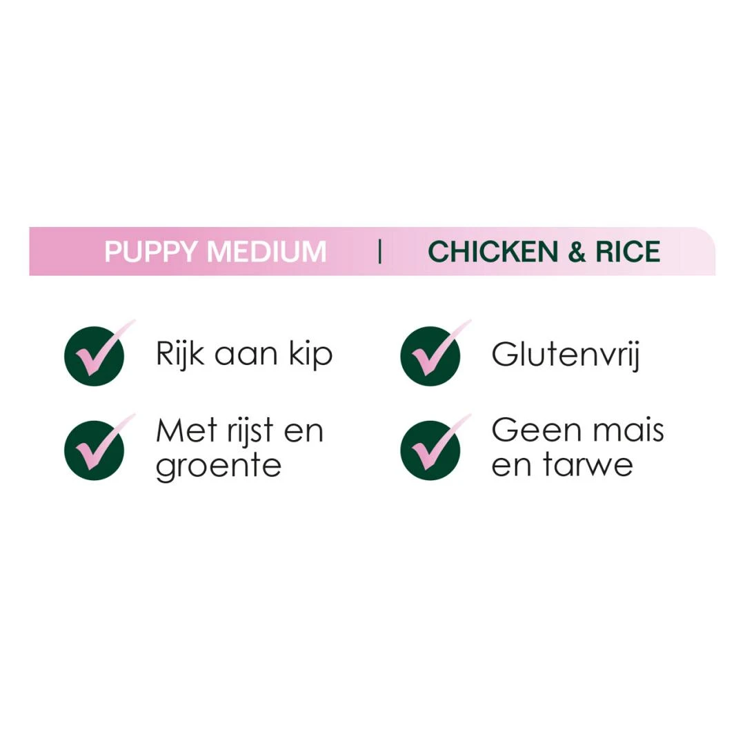 Premium Care Original Puppy Medium Chicken & Rice 12 Kg 2 Premium Care Original Puppy Medium Chicken & Rice 12 Kg - Afbeelding 2